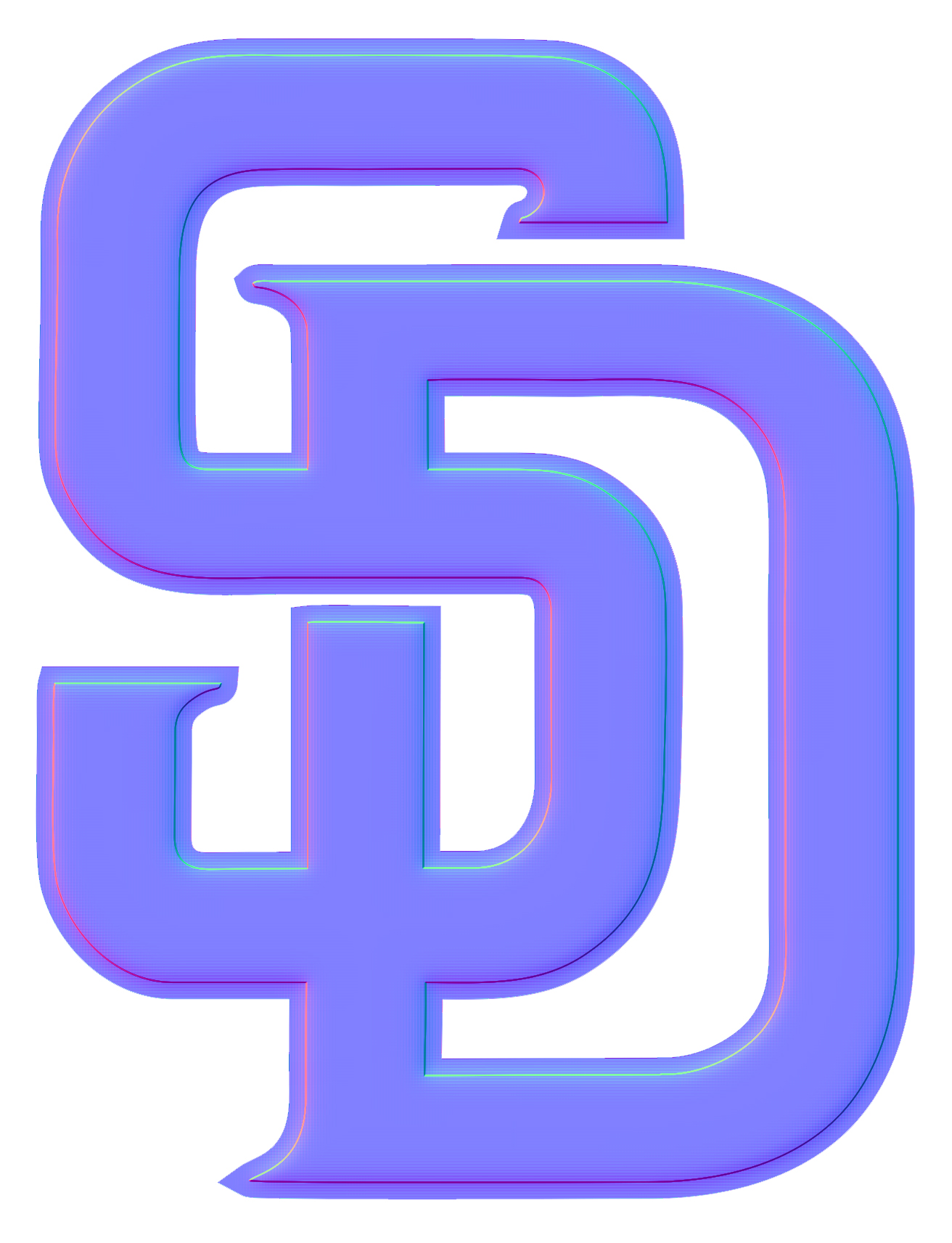 San Diego Padres Colorful Embossed Logo iron on paper